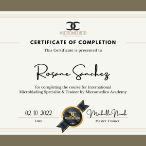 Certificate Microblading Specialist & Trainer